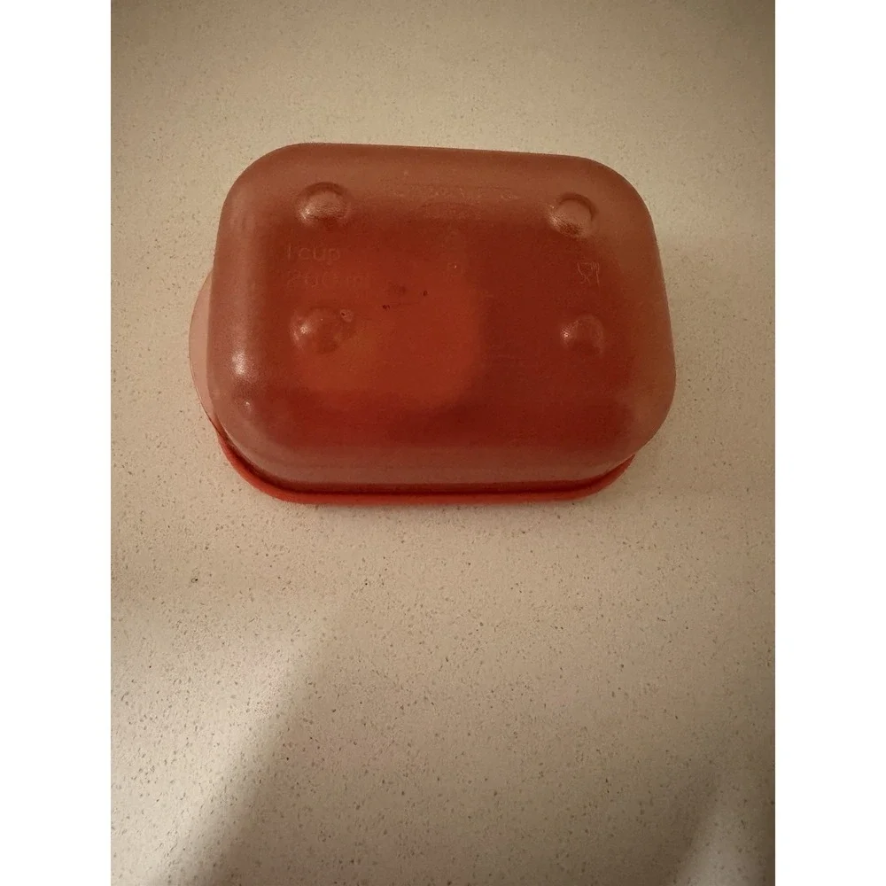 Tupperware Rock 'N Serve 1 Cup Container #3387A and Lid 3388A
